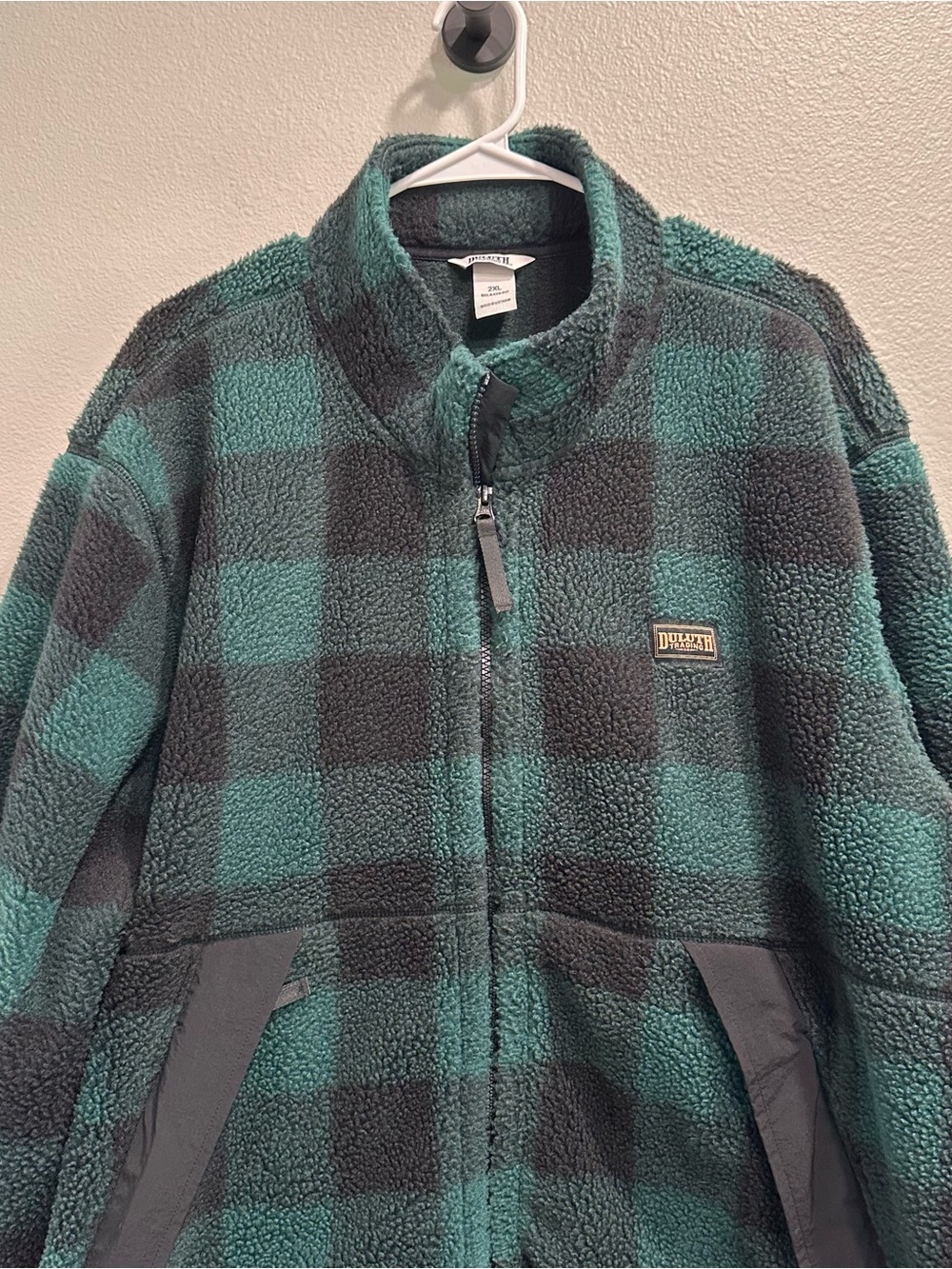 Duluth Pile Hi Fleece Full-Zip jacket,2XL,green/black - Picture 4 of 6